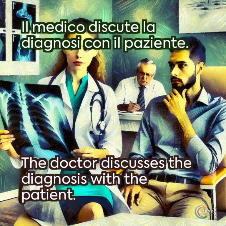 Il medico discute la diagnosi con il paziente.
