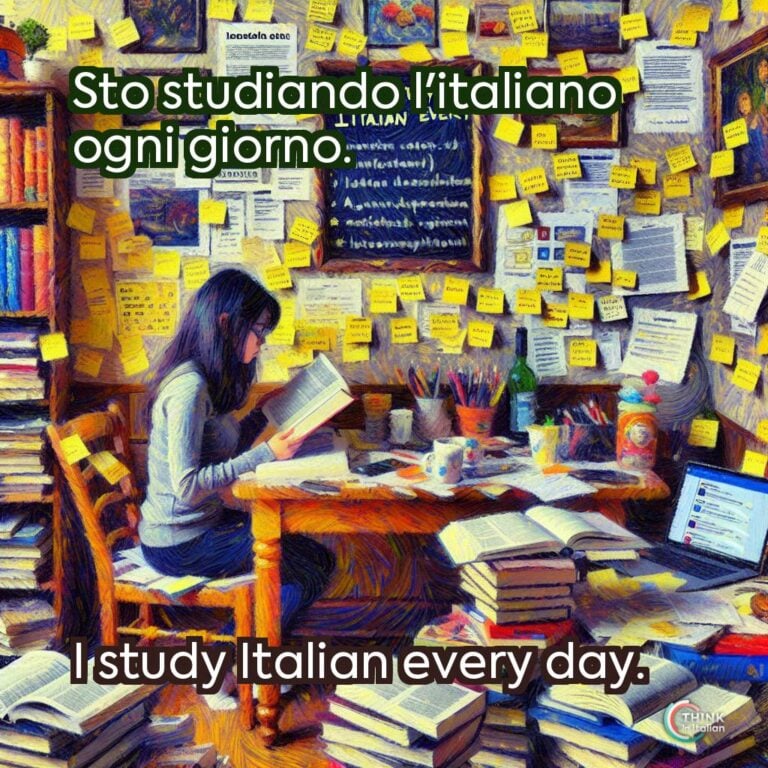 Sto studiando l'italiano ogni giorno.