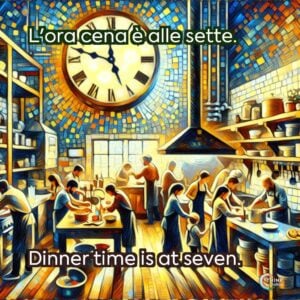 L'ora cena è alle sette.