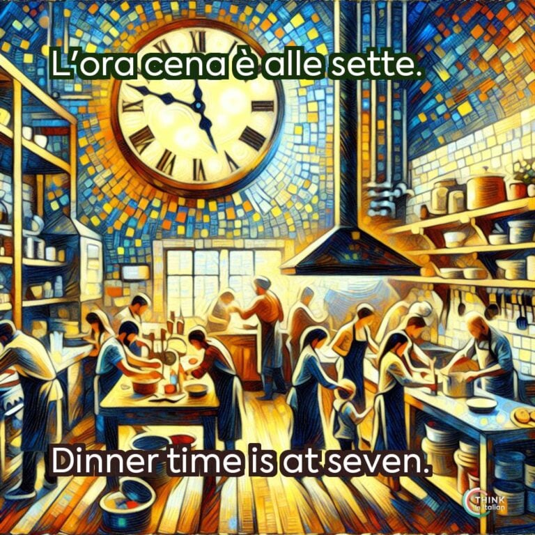 L'ora cena è alle sette.
