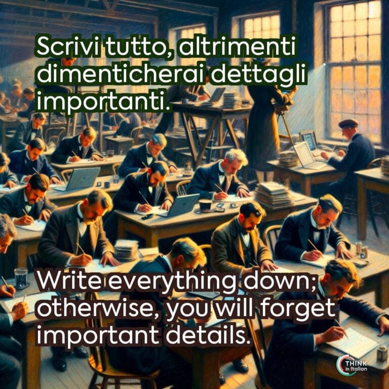Scrivi tutto, altrimenti dimenticherai dettagli importanti.