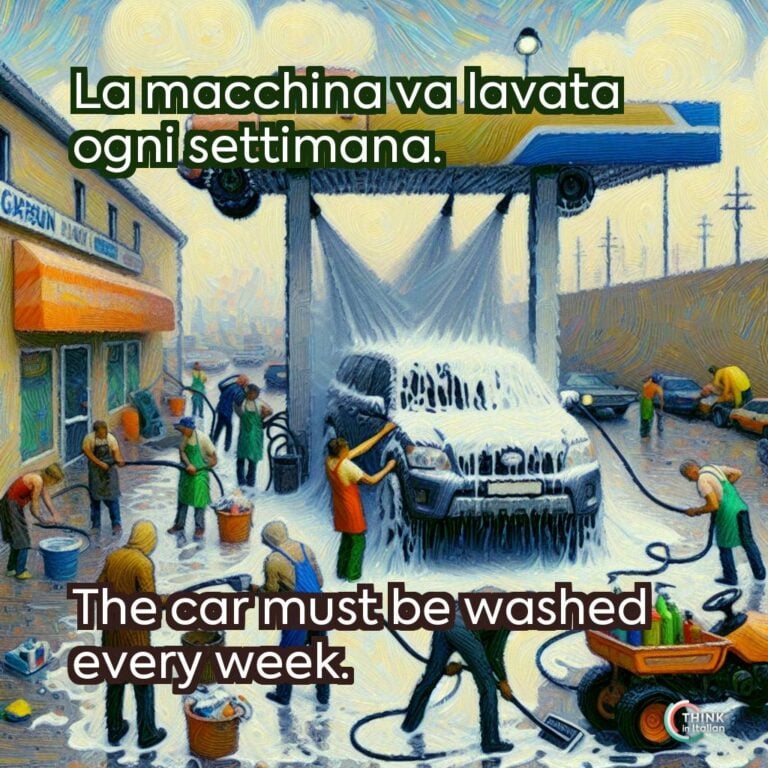 La macchina va lavata ogni settimana.