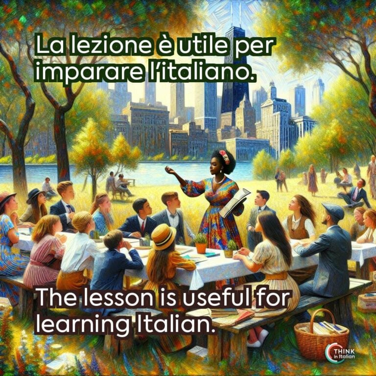 La lezione è utile per imparare l'italiano.