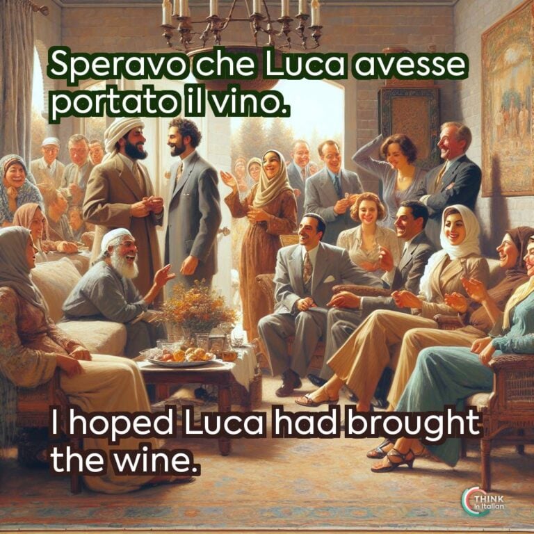 Speravo che Luca avesse portato il vino.