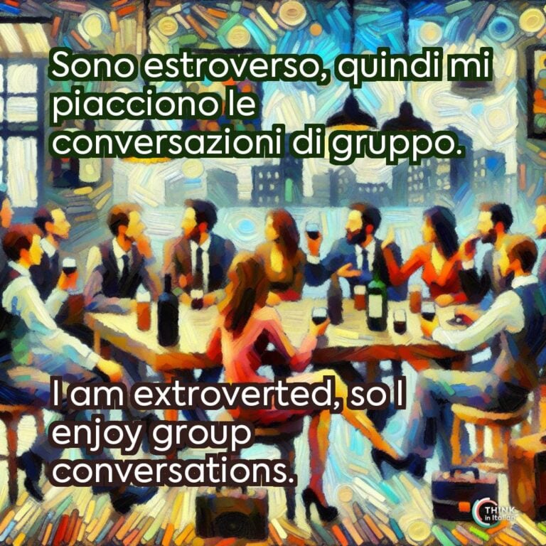 Sono estroverso, quindi mi piacciono le conversazioni di gruppo.