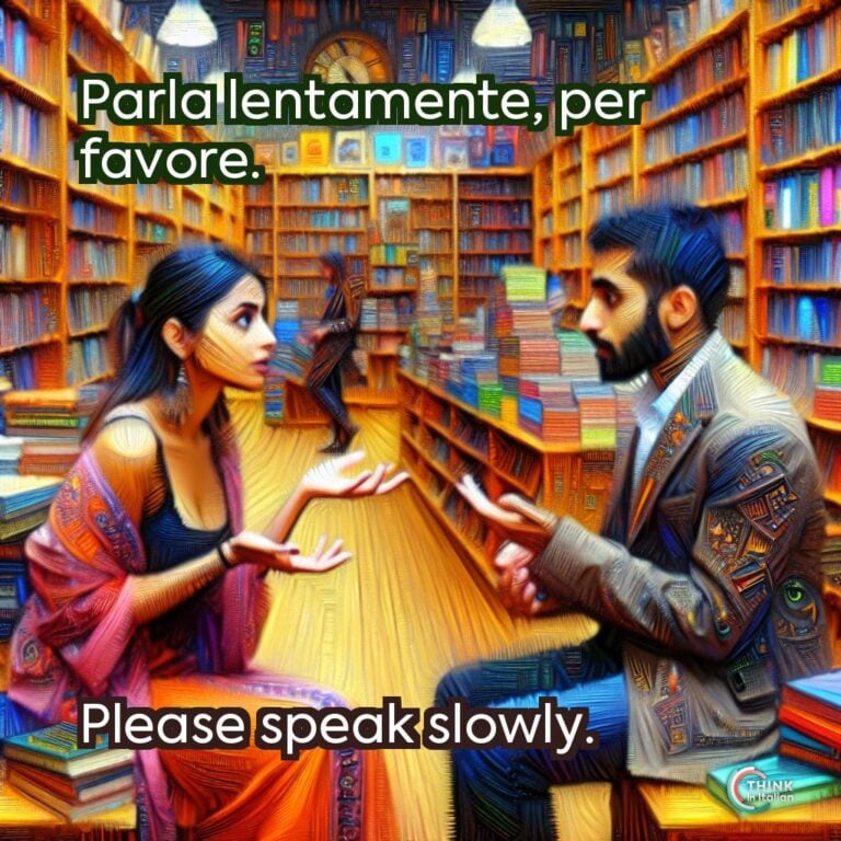 Parla lentamente, per favore.