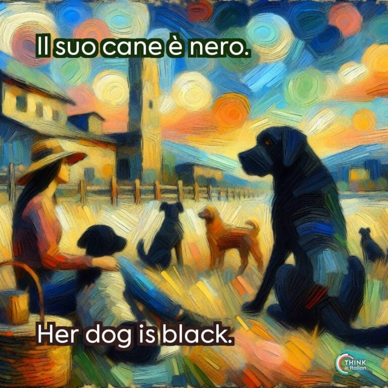 Il suo cane è nero.
