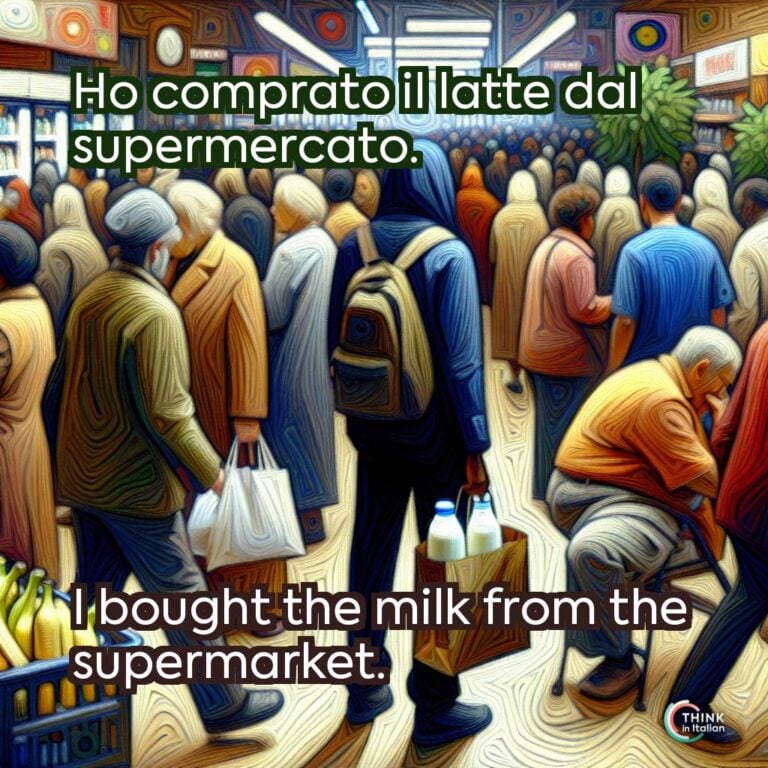 Ho comprato il latte dal supermercato.  