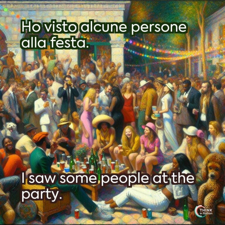 Ho visto alcune persone alla festa.