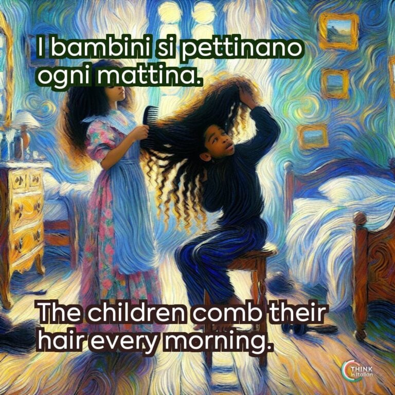I bambini si pettinano ogni mattina.