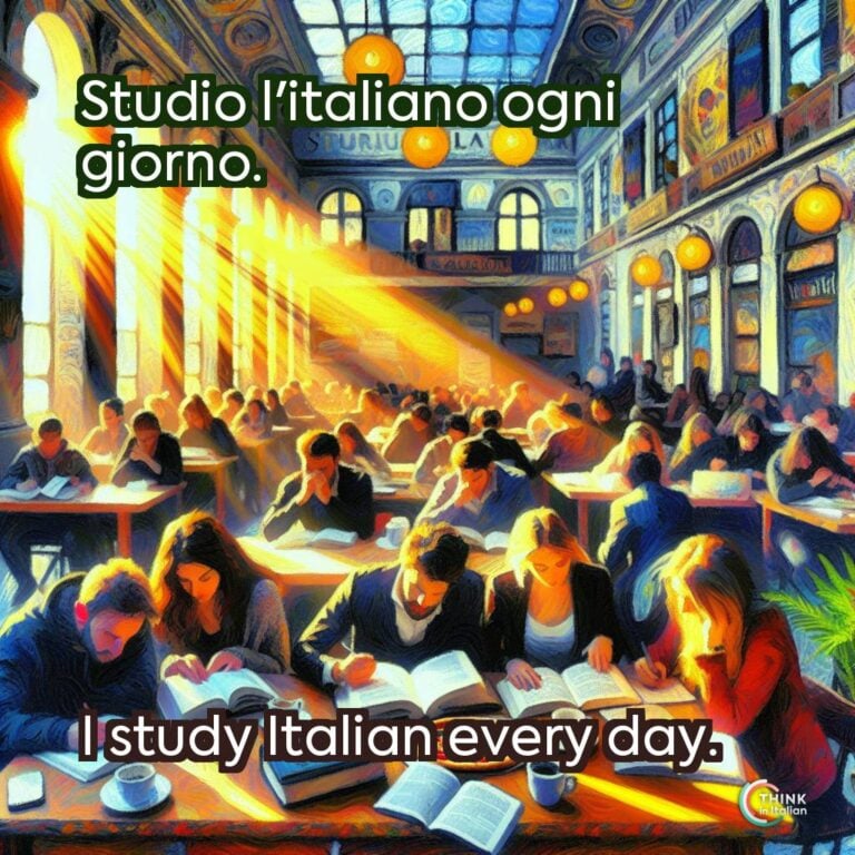 Studio l'italiano ogni giorno.
