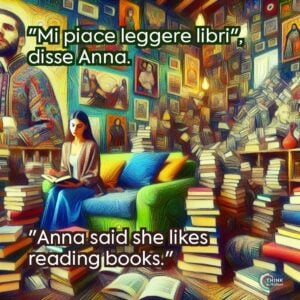 "Mi piace leggere libri", disse Anna.