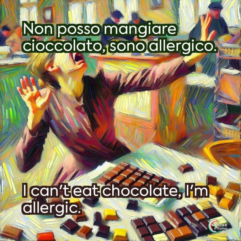 Non posso mangiare cioccolato, sono allergico.  
