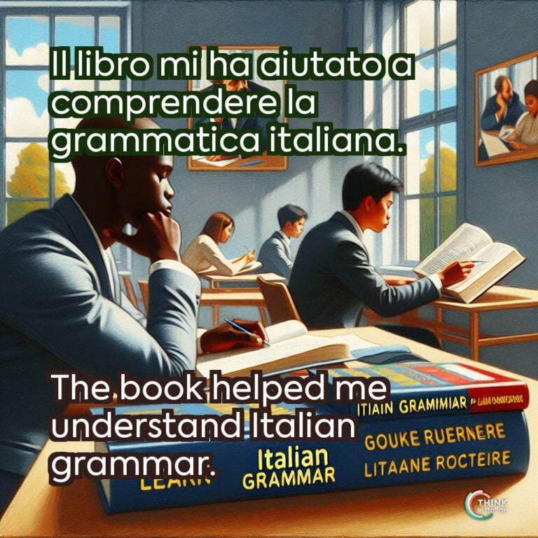 Il libro mi ha aiutato a comprendere la grammatica italiana.