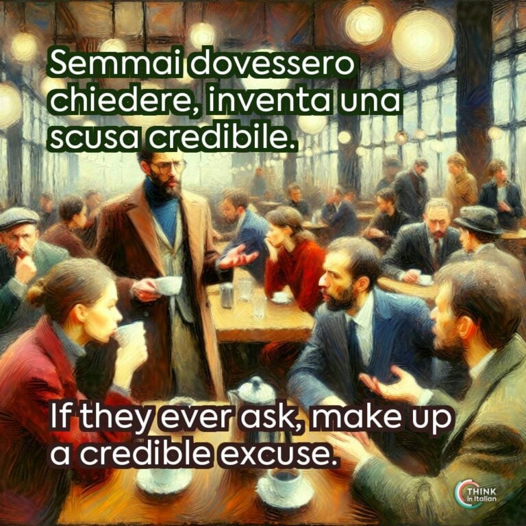 Semmai dovessero chiedere, inventa una scusa credibile.