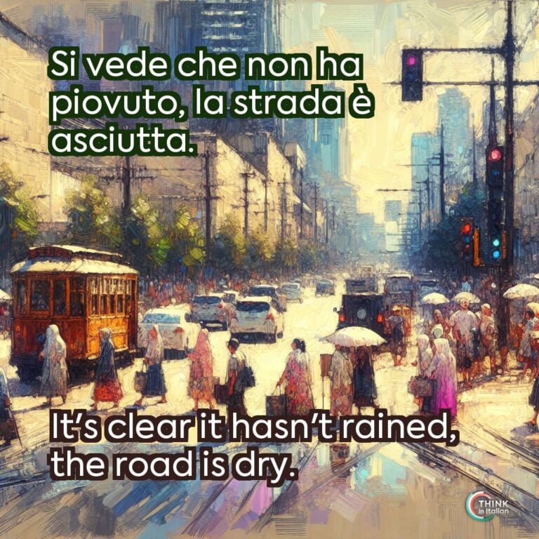 Si vede che non ha piovuto, la strada è asciutta.