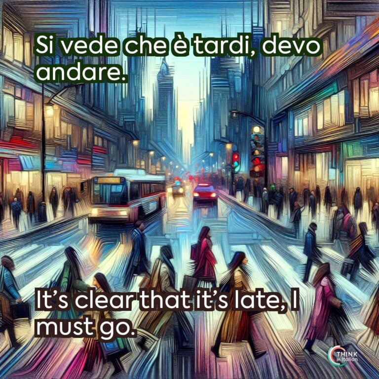 Si vede che è tardi, devo andare.