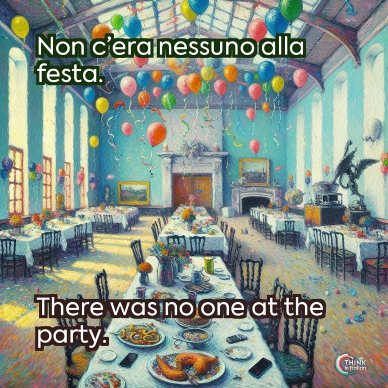 Non c’era nessuno alla festa.