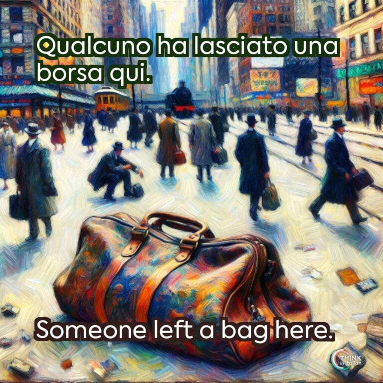 Qualcuno ha lasciato una borsa qui.