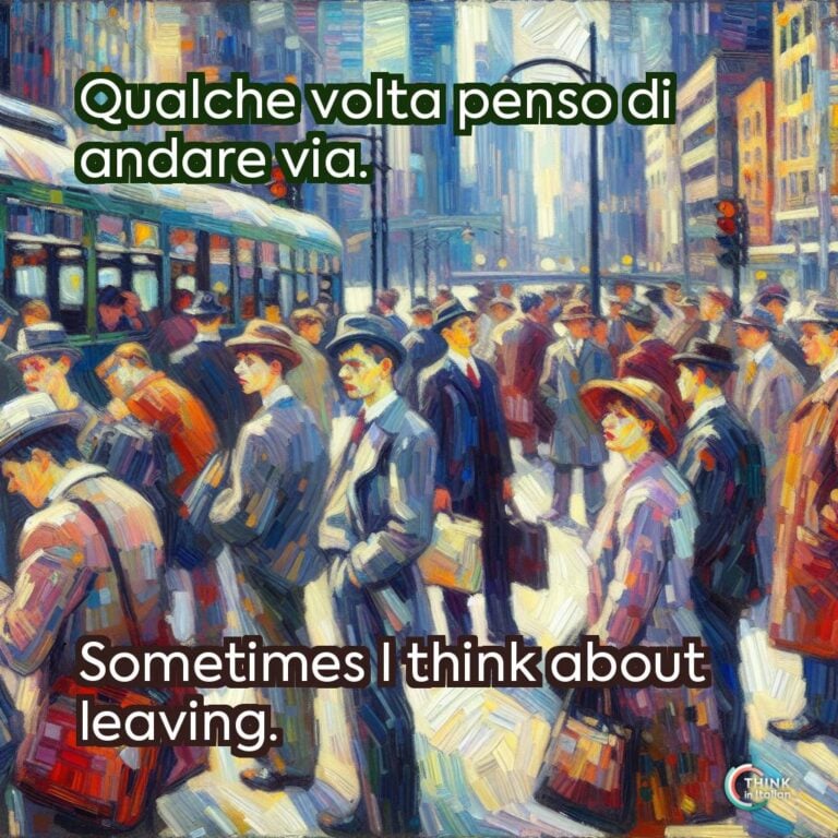 Qualche volta penso di andare via.