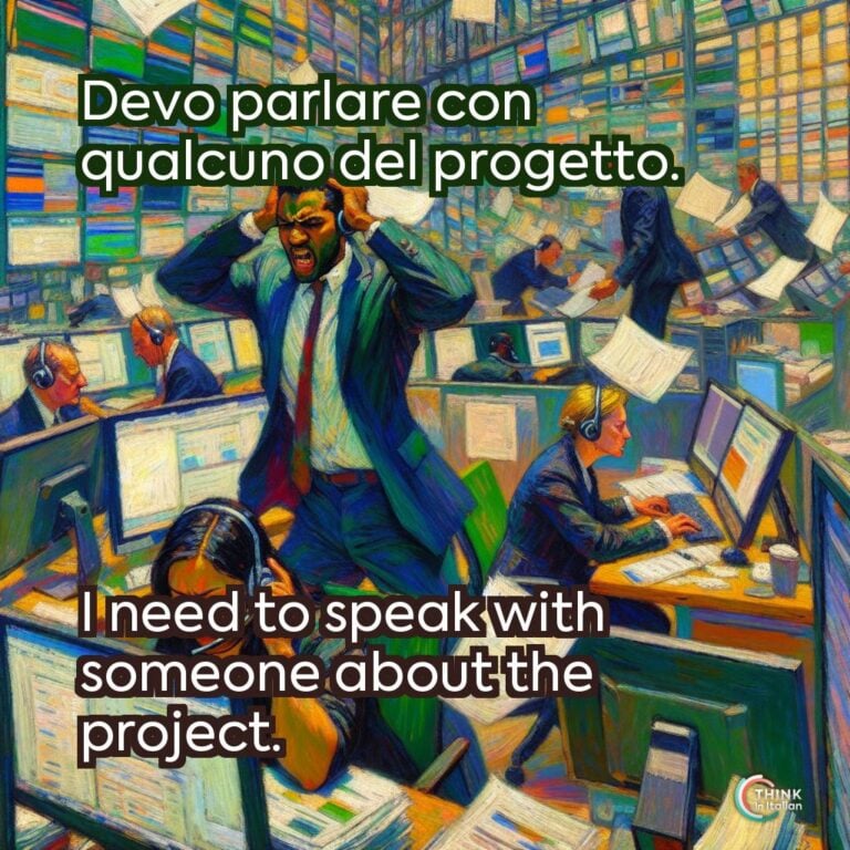 Devo parlare con qualcuno del progetto.