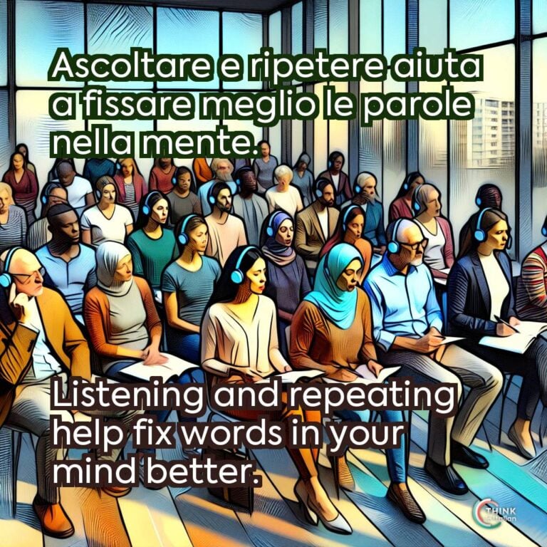 Ascoltare e ripetere aiuta a fissare meglio le parole nella mente.