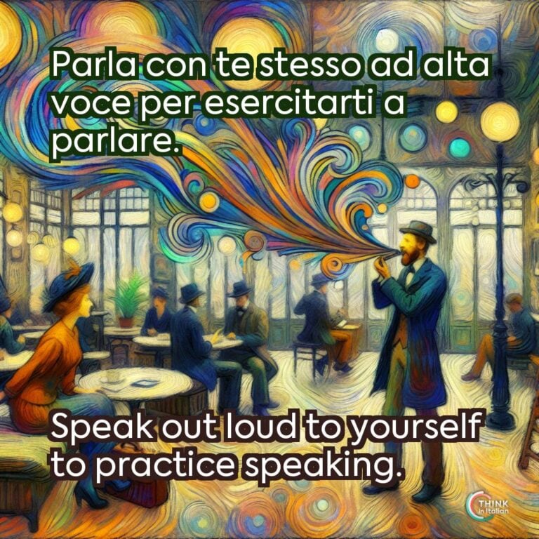 Parla con te stesso ad alta voce per esercitarti a parlare.  