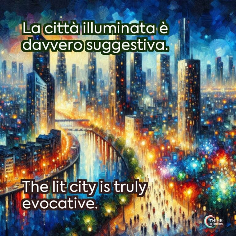 La città illuminata è davvero suggestiva.