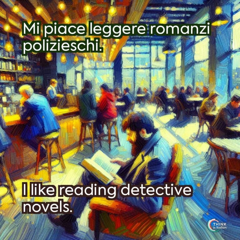 Mi piace leggere romanzi polizieschi.  