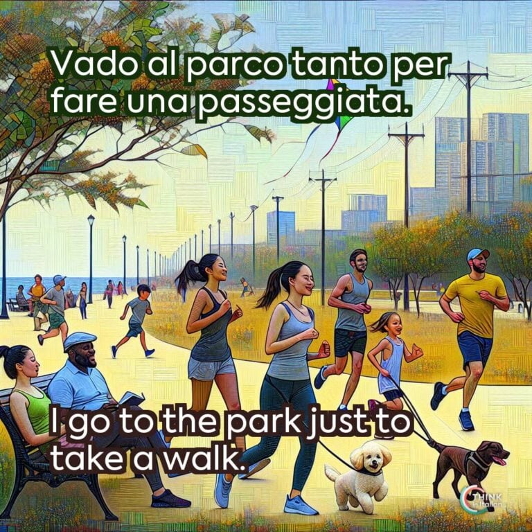 Vado al parco tanto per fare una passeggiata.