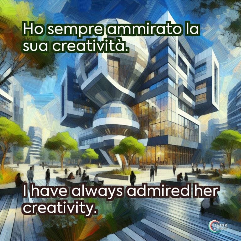 Ho sempre ammirato la sua creatività.