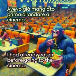 Avevo già mangiato prima di andare al cinema.