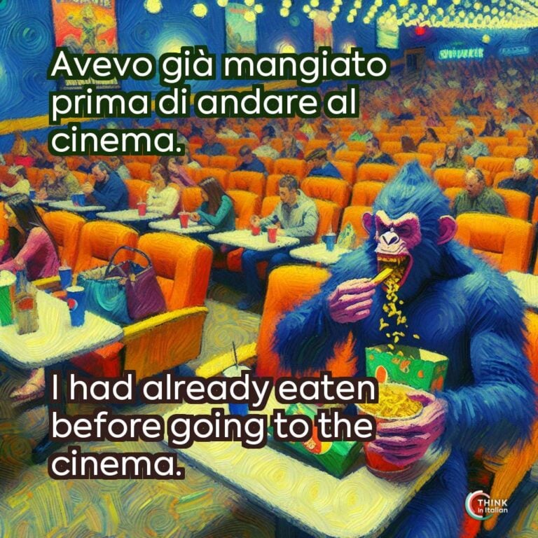 Avevo già mangiato prima di andare al cinema.