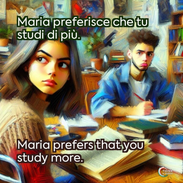 Maria preferisce che tu studi di più.