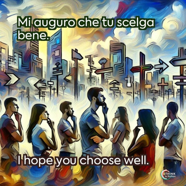 Mi auguro che tu scelga bene.