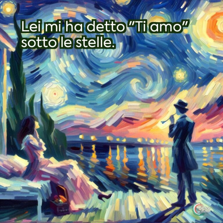 Lei mi ha detto "Ti amo" sotto le stelle.