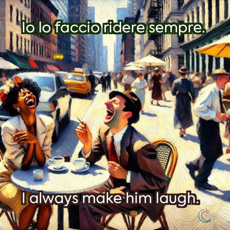 Io lo faccio ridere sempre.
