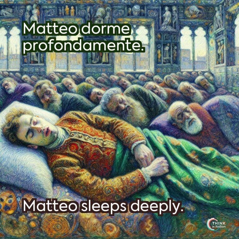 Matteo dorme profondamente.
