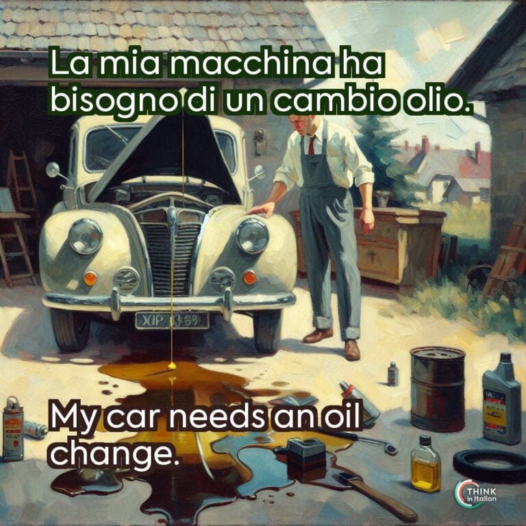 La mia macchina ha bisogno di un cambio olio.
