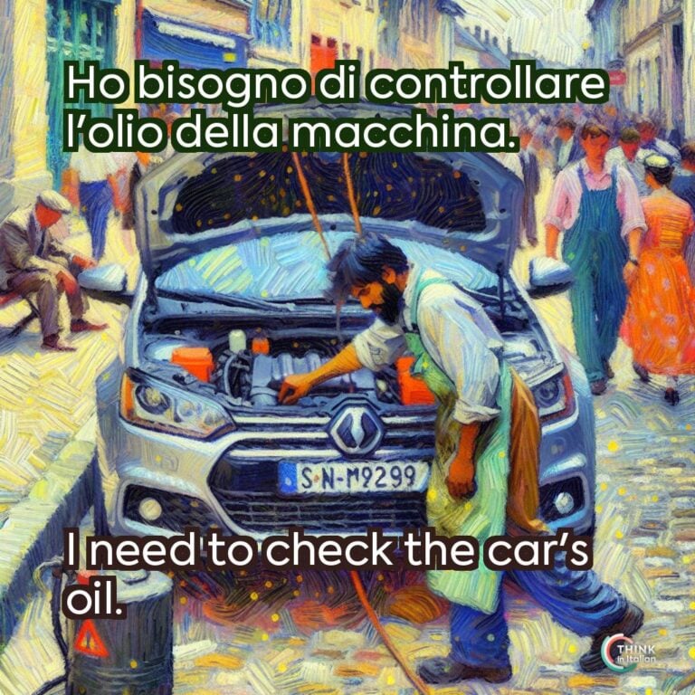 Ho bisogno di controllare l'olio della macchina.