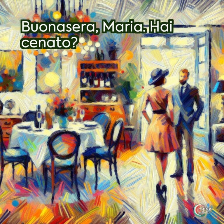 Buonasera, Maria. Hai cenato?