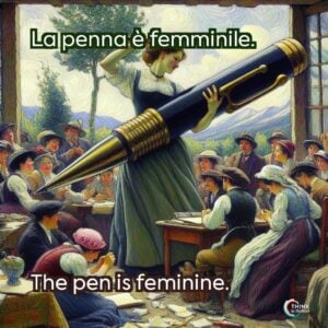 La penna è femminile.