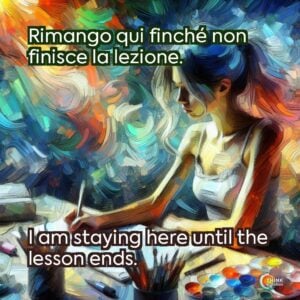 Rimango qui finché non finisce la lezione.