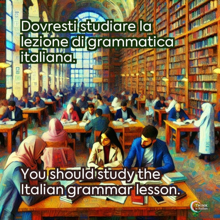 Dovresti studiare la lezione di grammatica italiana.