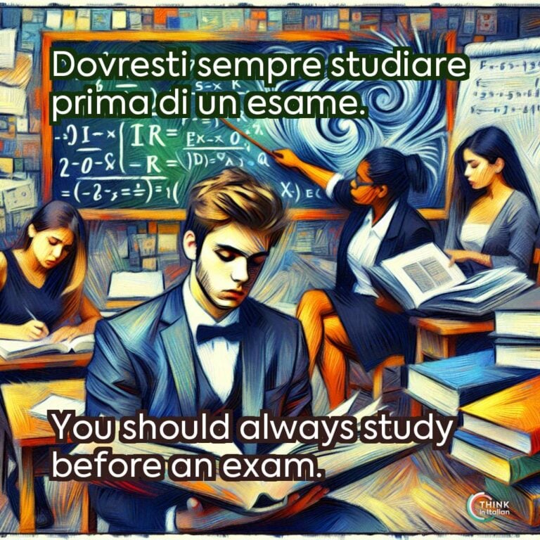 Dovresti sempre studiare prima di un esame.