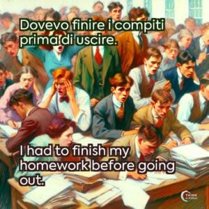 Dovevo finire i compiti prima di uscire.