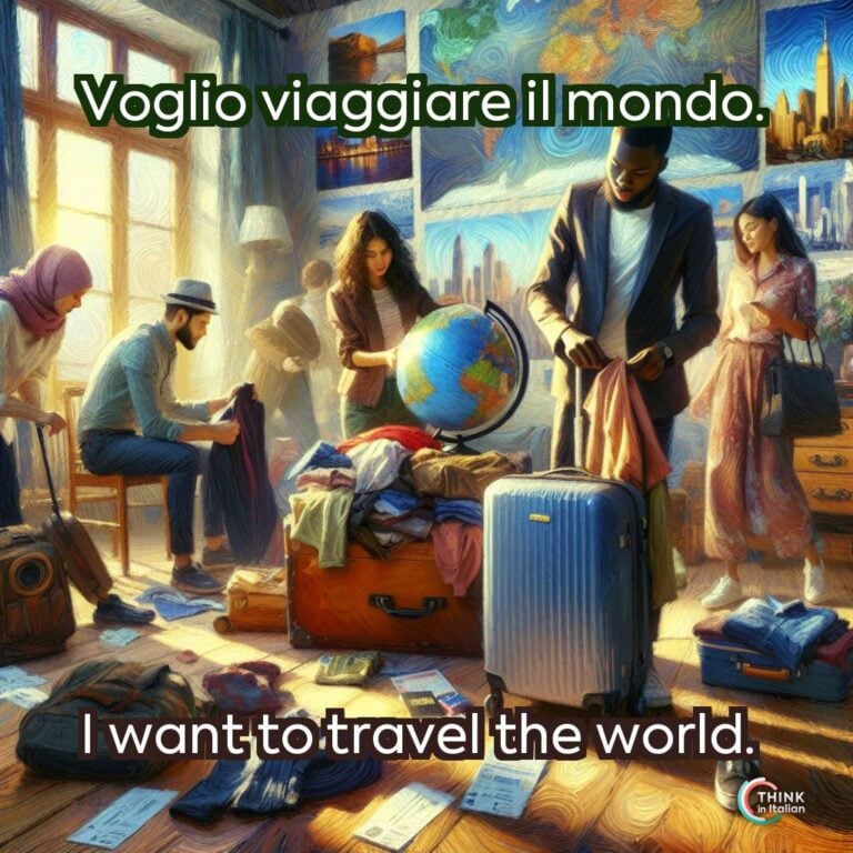 Voglio viaggiare il mondo.