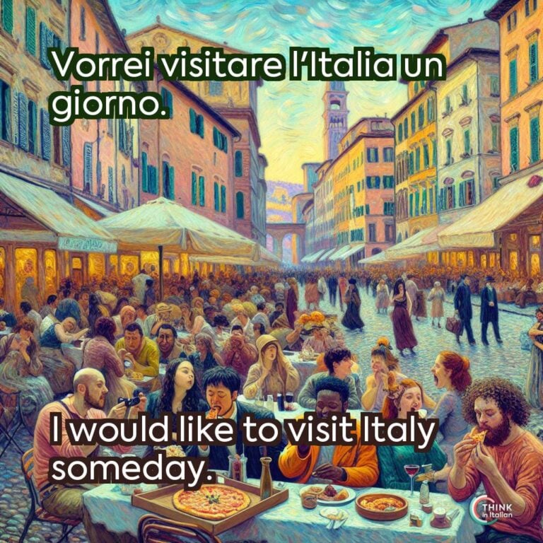Vorrei visitare l'Italia un giorno.