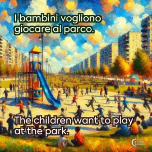 I bambini vogliono giocare al parco.