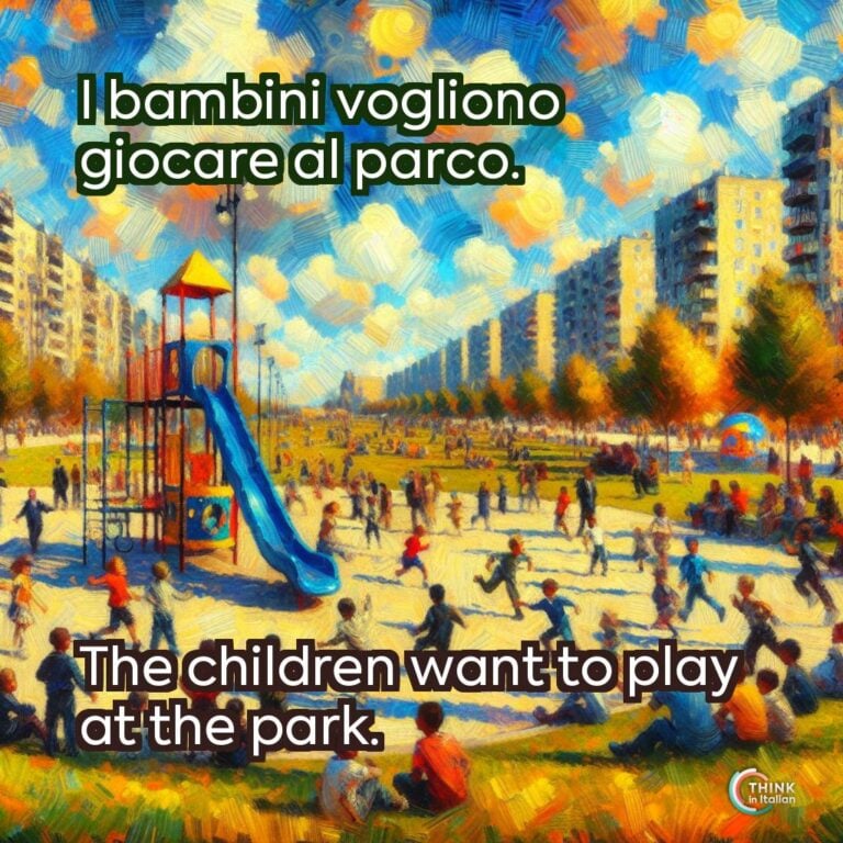 I bambini vogliono giocare al parco.